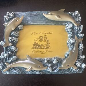 Beaches Turks & Caicos Dolphin Picture Frame Hand Painted Collector Series 5x3.5